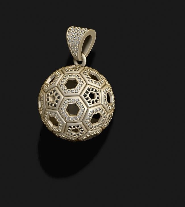 Football ball pendant 3d pack set 3D print model_11