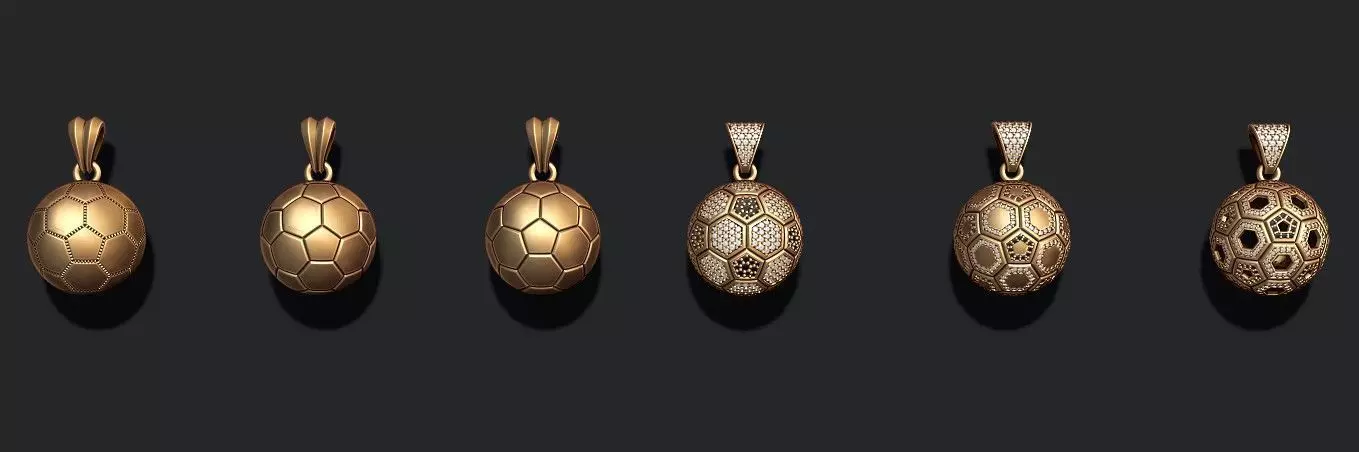 Football ball pendant 3d pack set 3D print model_0