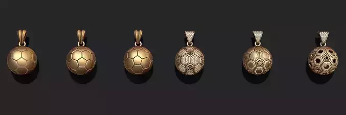 Football ball pendant 3d pack set 3D print model