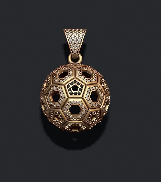 Football ball pendant 3d pack set 3D print model_3
