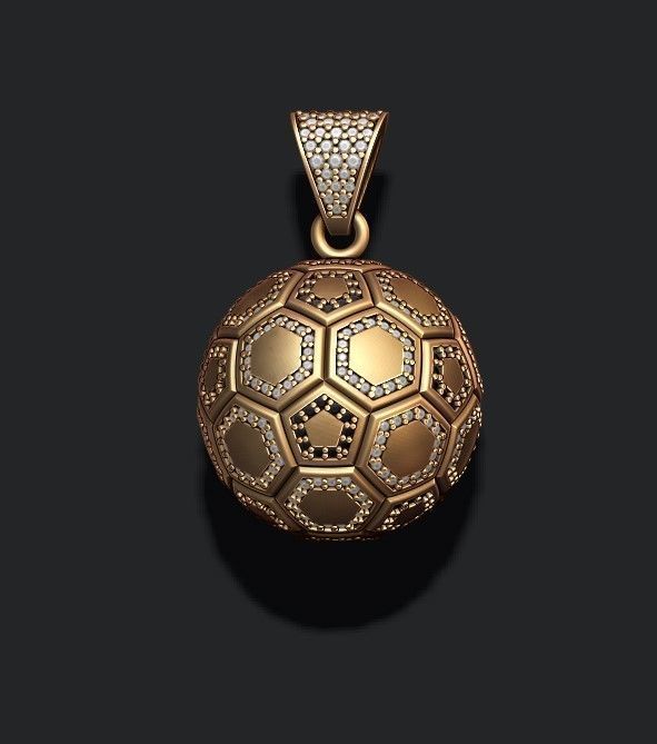 Football ball pendant 3d pack set 3D print model_10
