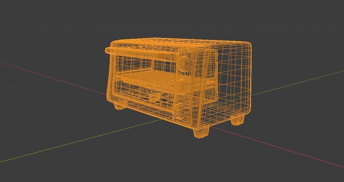 Black Decker 4-Slice Toaster Oven 3D model_5