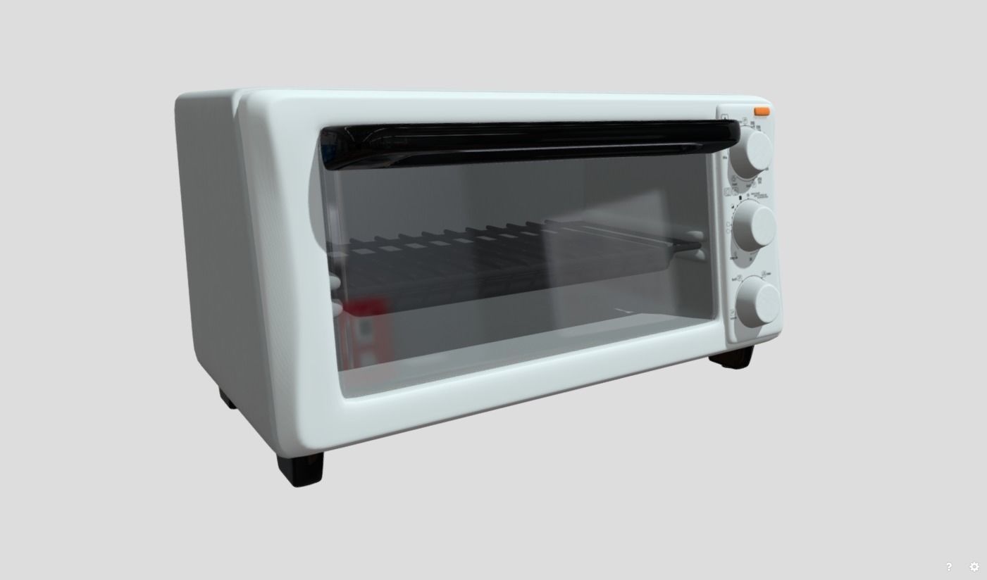 Black Decker 4-Slice Toaster Oven 3D model_2