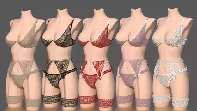 LINGERIE PACK Low-poly 3D model