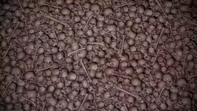 Pile of bloody bones