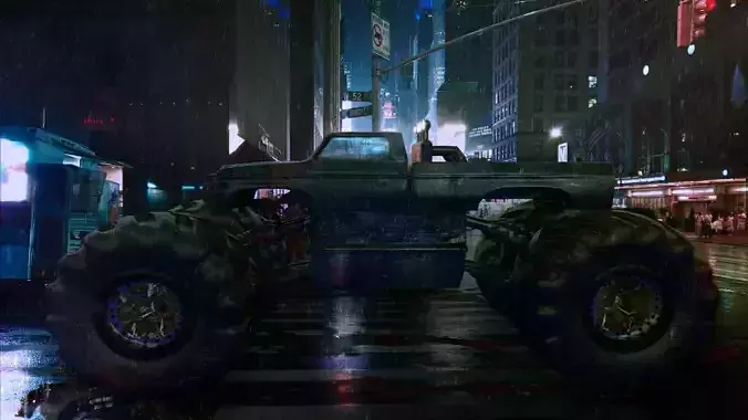 High Poly PBR Rodeo Monster Truck 