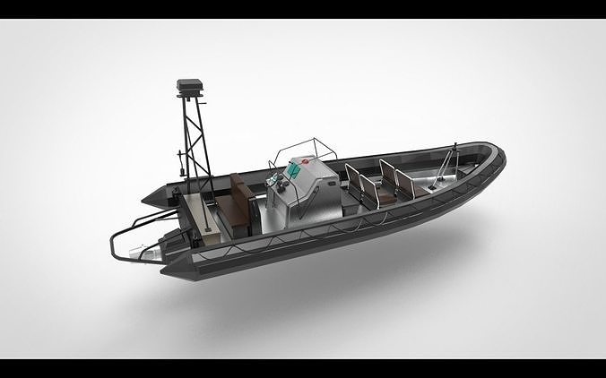 Rigid Hulled Inflatable Boat 3D model
