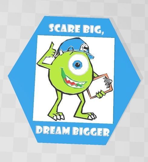 Monsters Inc Mike Wazowski Coaster 3D print model_1