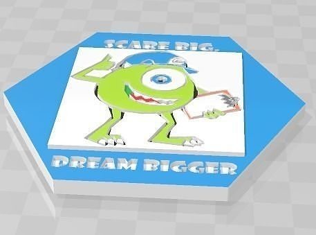 Monsters Inc Mike Wazowski Coaster 3D print model