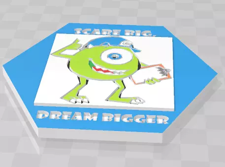 Monsters Inc Mike Wazowski Coaster 3D print model_0