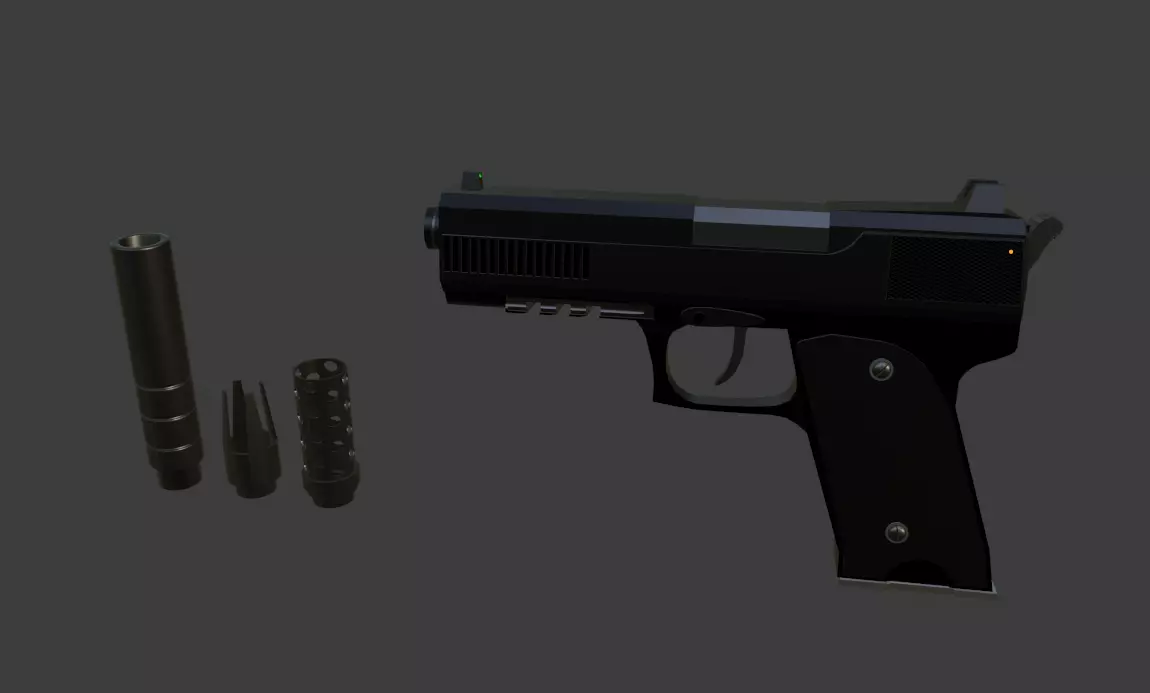 Low Poly Pistol Free low-poly 3D model