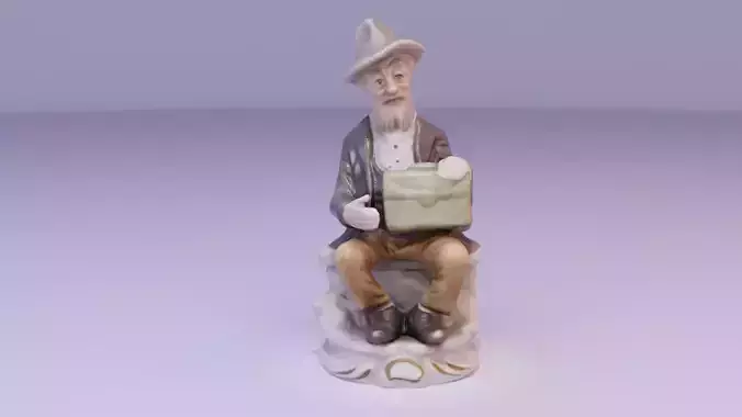 Old man statue high-poly