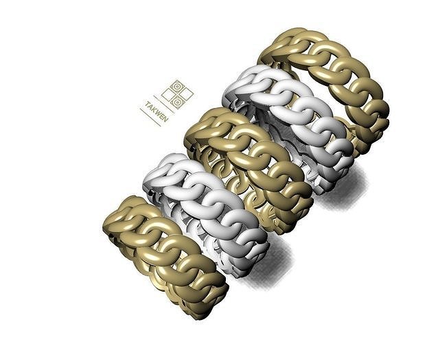 5 SIZE CUBAN RINGS PACK 3D Model Collection  3D print model