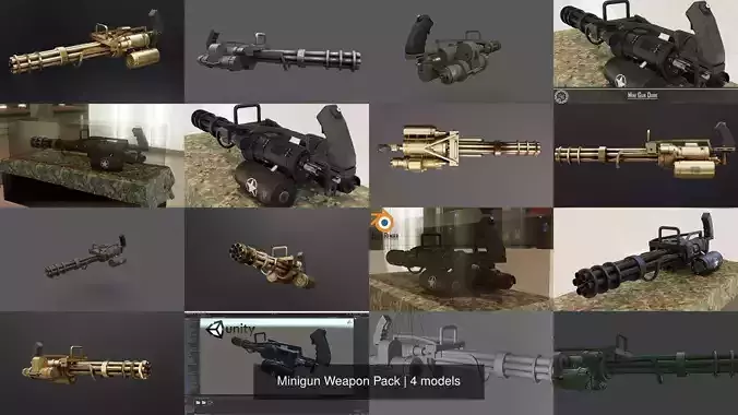 Minigun Weapon Pack 3D Model Collection