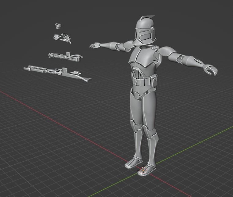 Phase 1 Animated 6 Inch Scale Clone Trooper Kit 3D print model_1