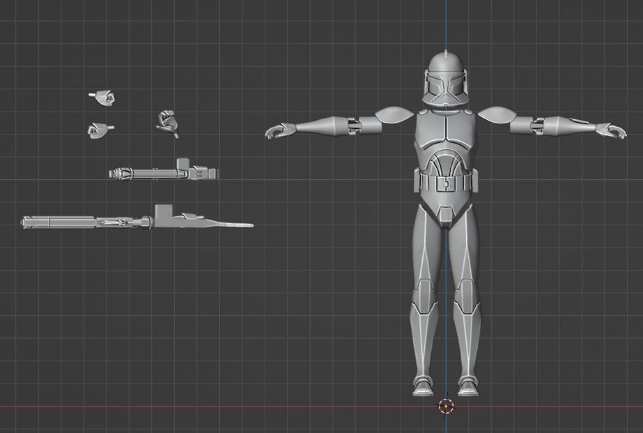 Phase 1 Animated 6 Inch Scale Clone Trooper Kit 3D print model_2