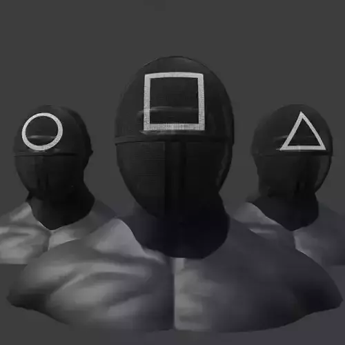 The mask from the TV series the squid game Netflix 3D model