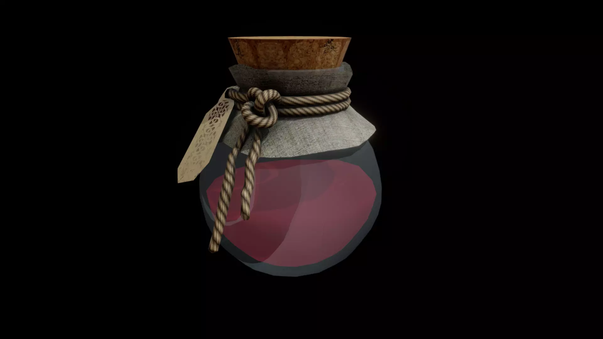 Flask with an alchemical potion Low-poly 3D model_0