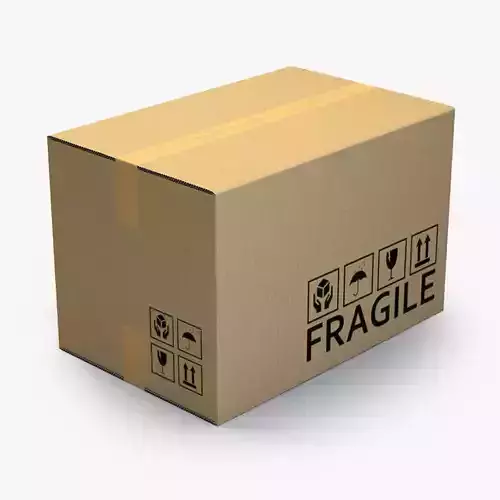 Cardboard Box 3d model Low-poly 3D model