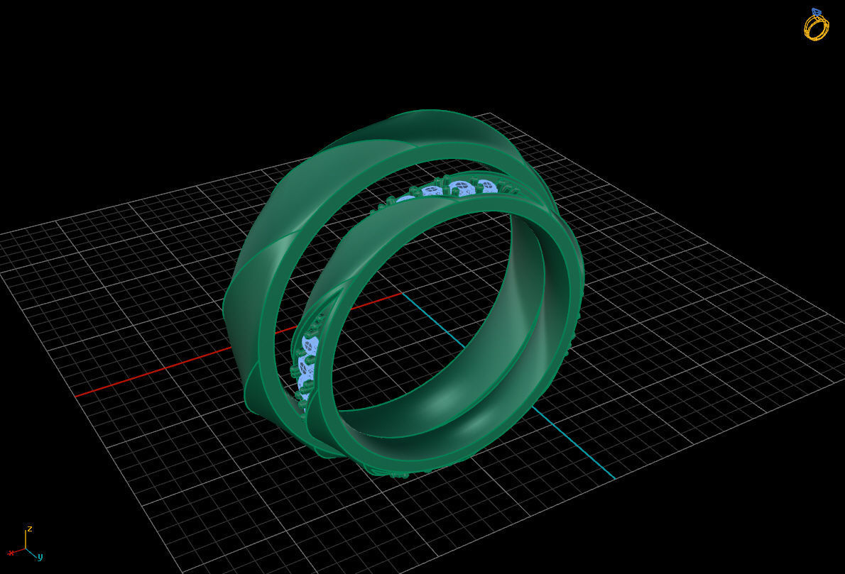wedding ring 3D print model_2