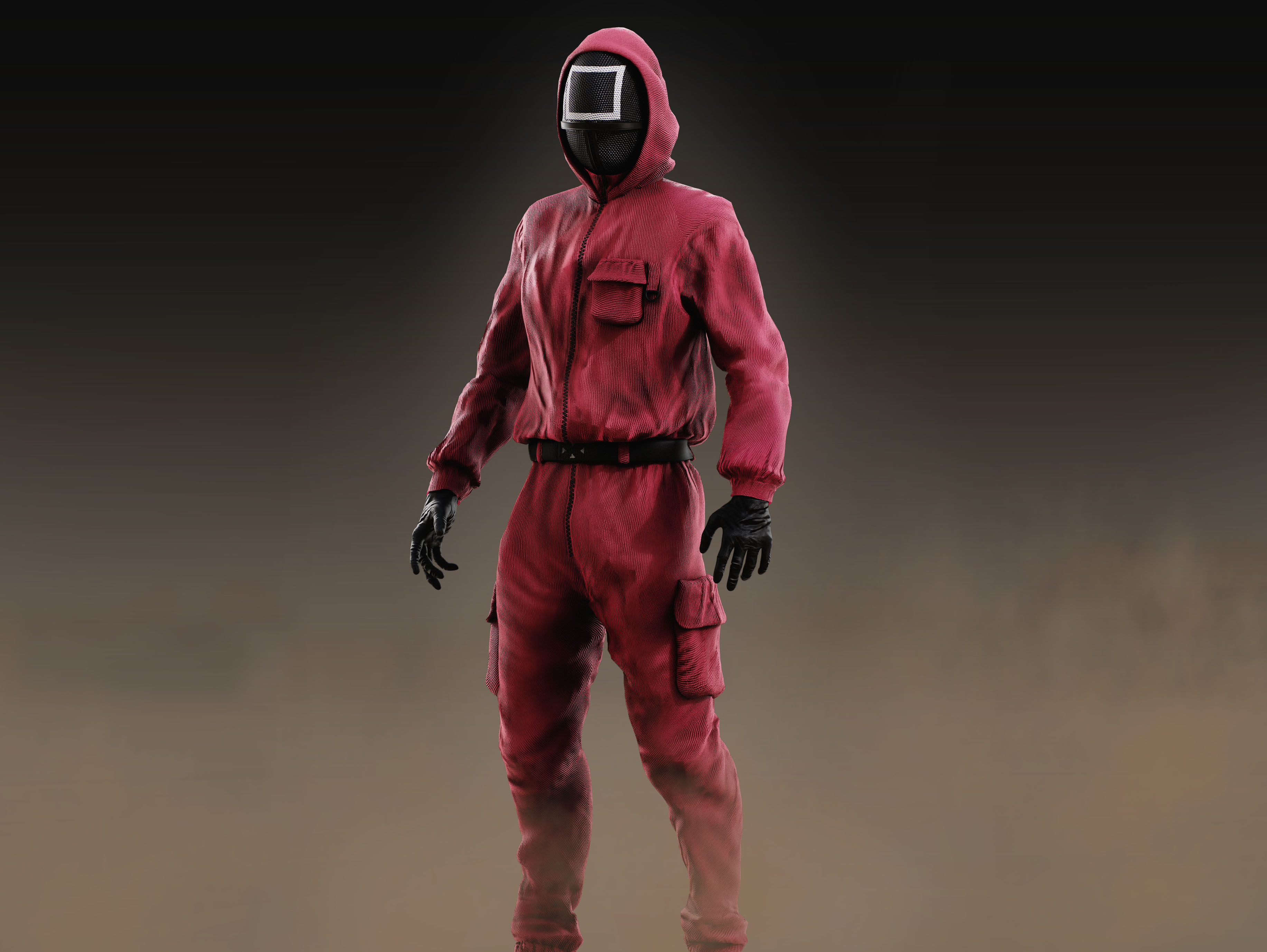 Squid Game soldier Low-poly 3D model_3