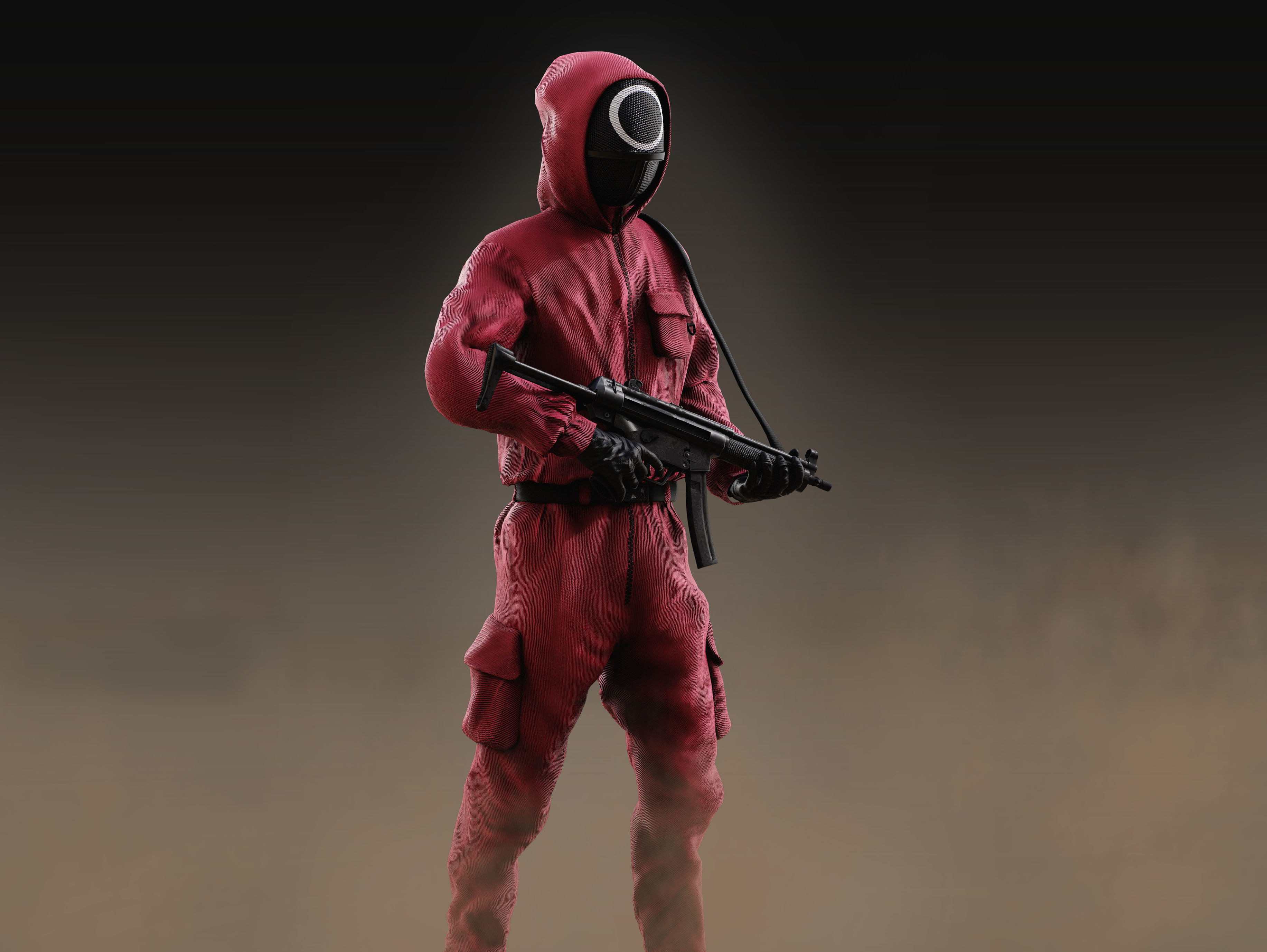Squid Game soldier Low-poly 3D model_4