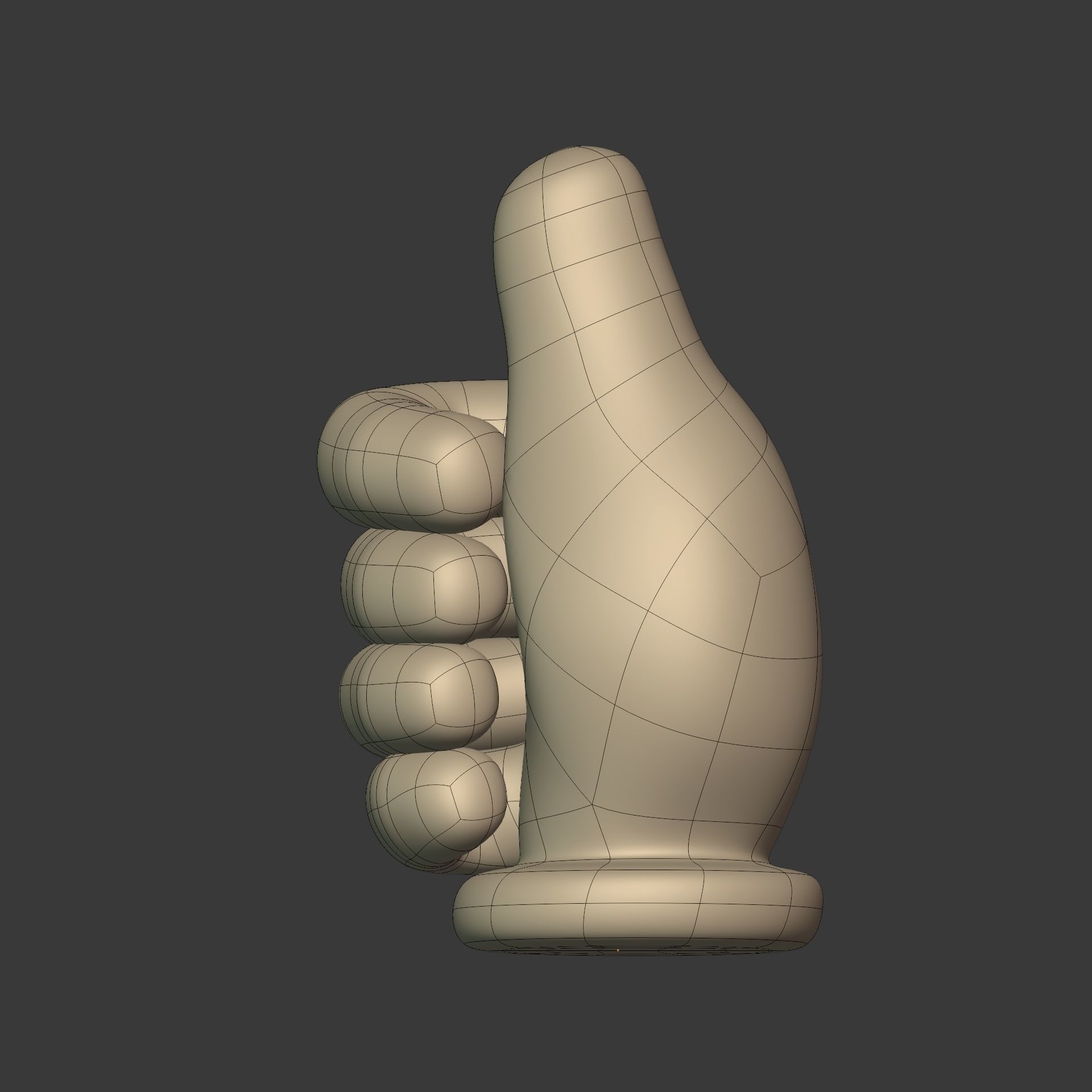 Cartoon Hand Figurine Low-poly 3D model_18
