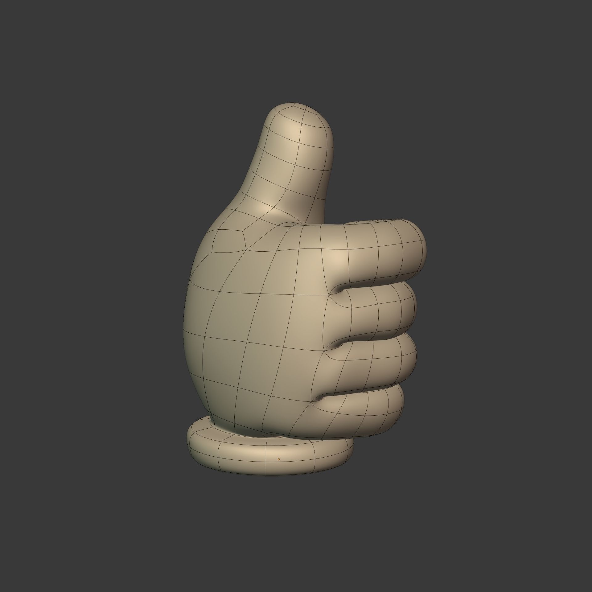 Cartoon Hand Figurine Low-poly 3D model_14