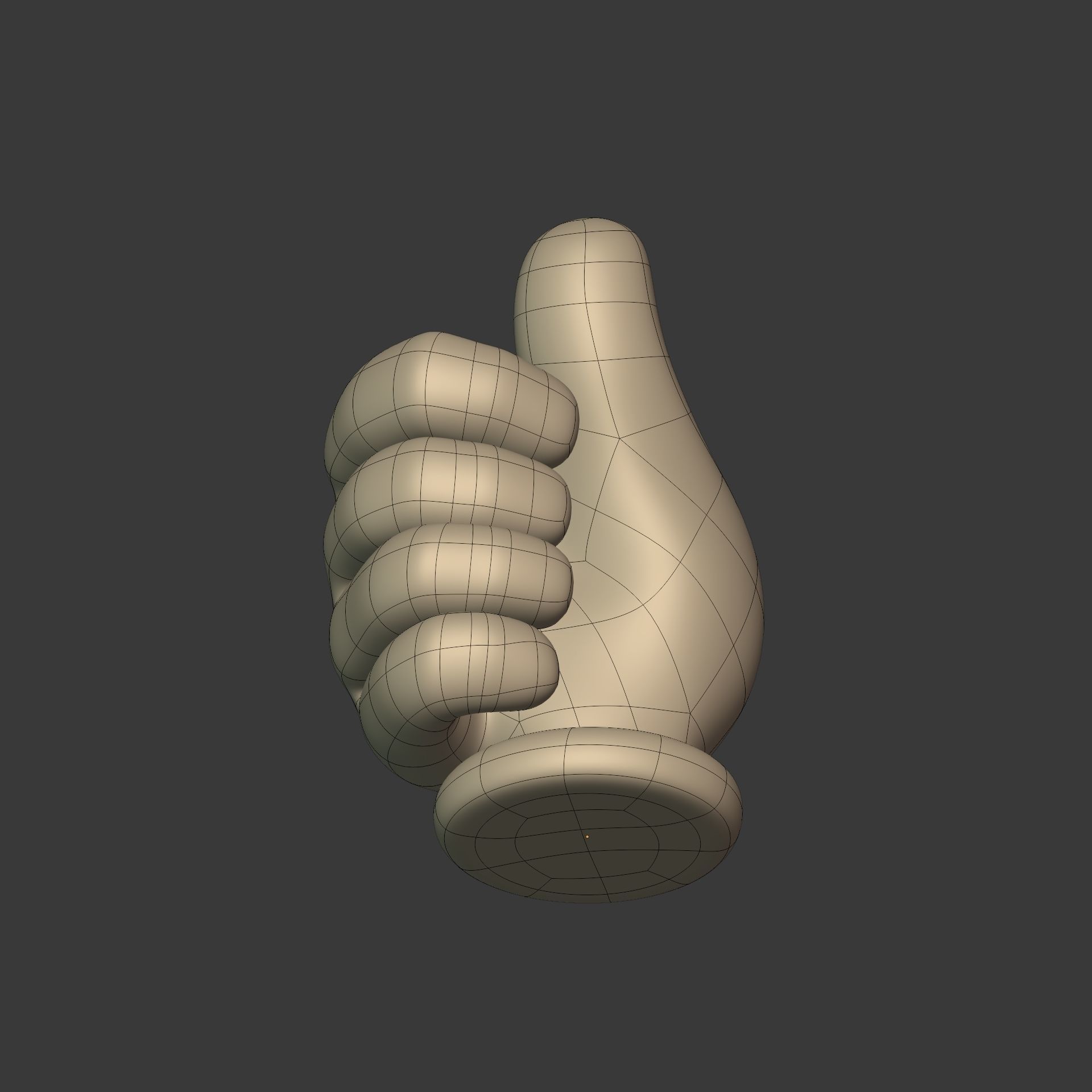 Cartoon Hand Figurine Low-poly 3D model_12