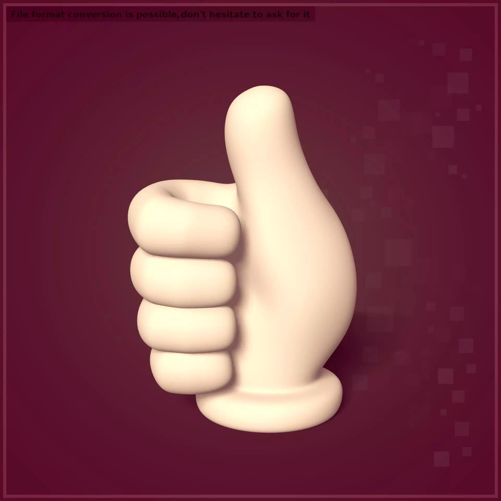 Cartoon Hand Figurine Low-poly 3D model_0