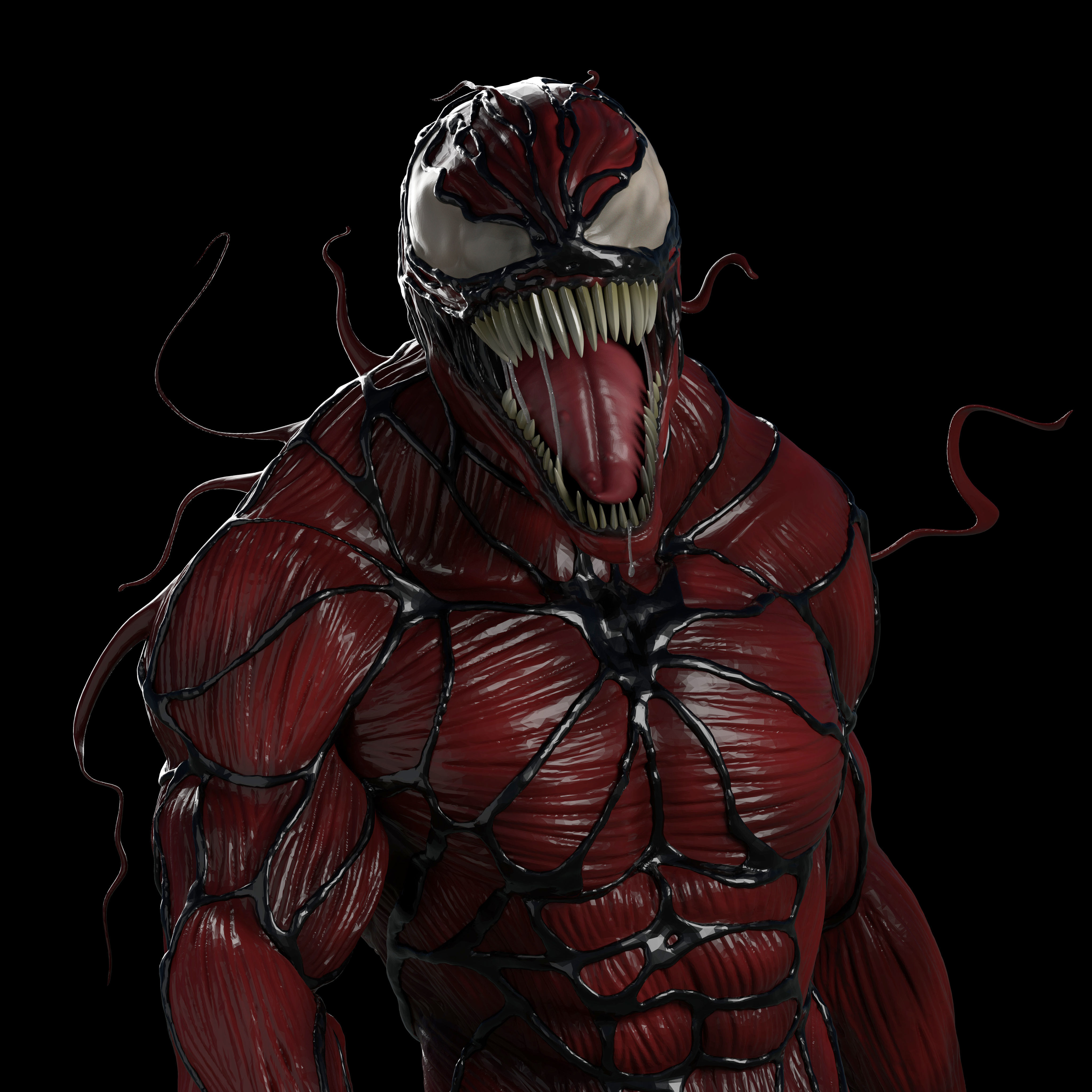 Carnage 3D print model human bust 3D print model_3