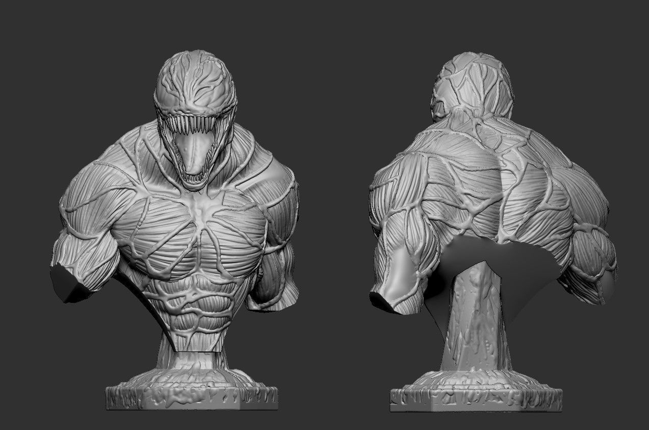 Carnage 3D print model human bust 3D print model_10