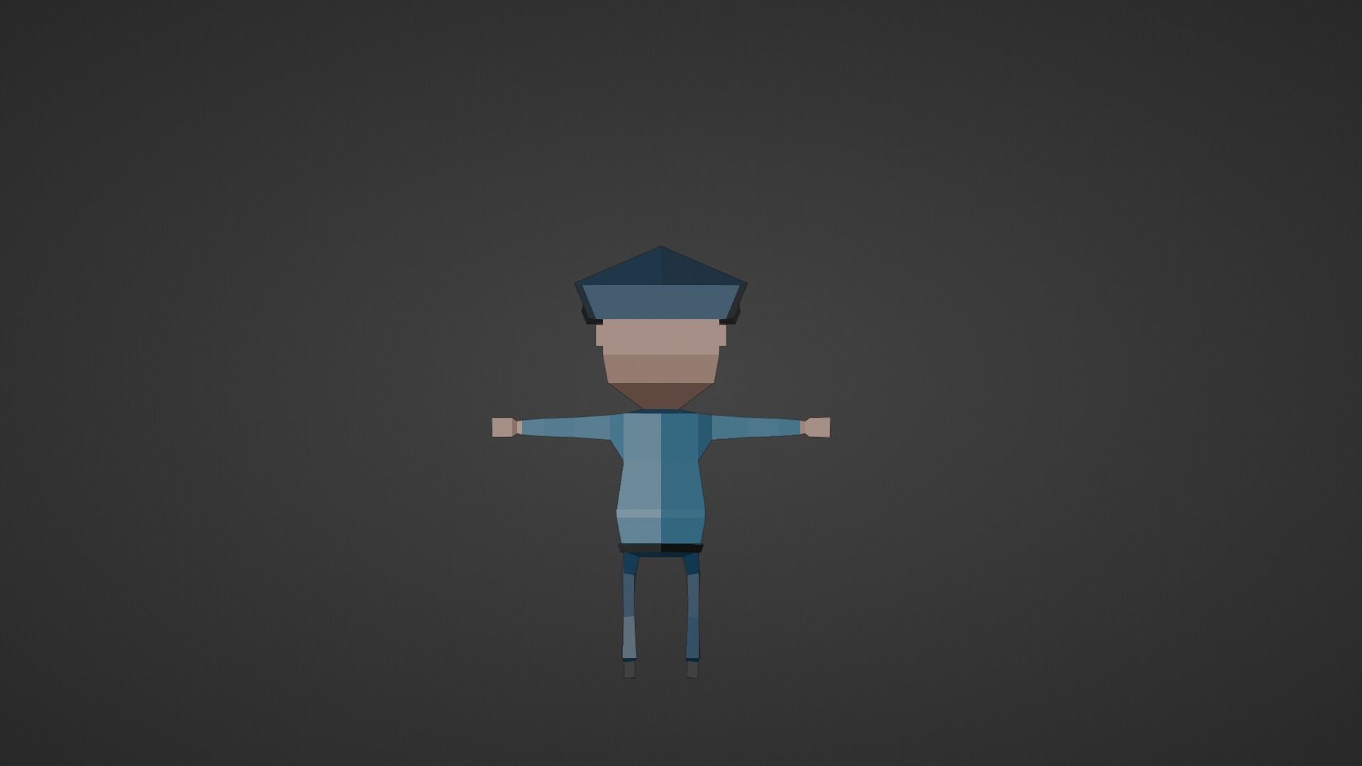 Police Man Low Poly  Free low-poly 3D model_3