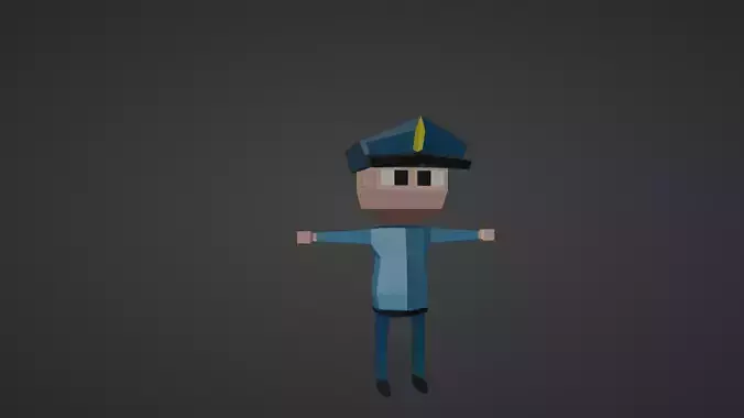Police Man Low Poly 
