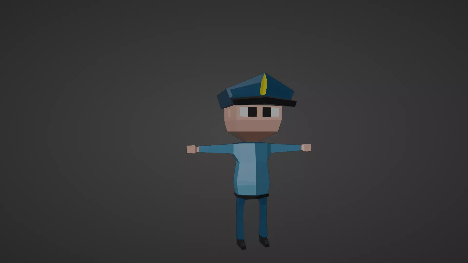 Police Man Low Poly  Free low-poly 3D model_0