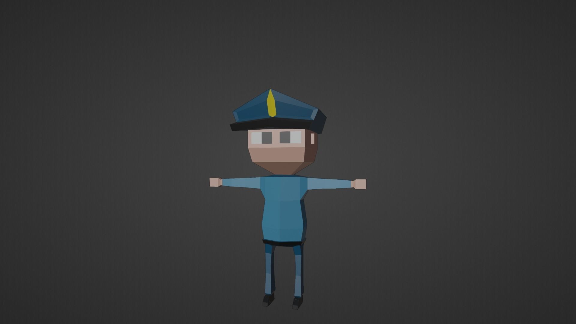 Police Man Low Poly  Free low-poly 3D model_4