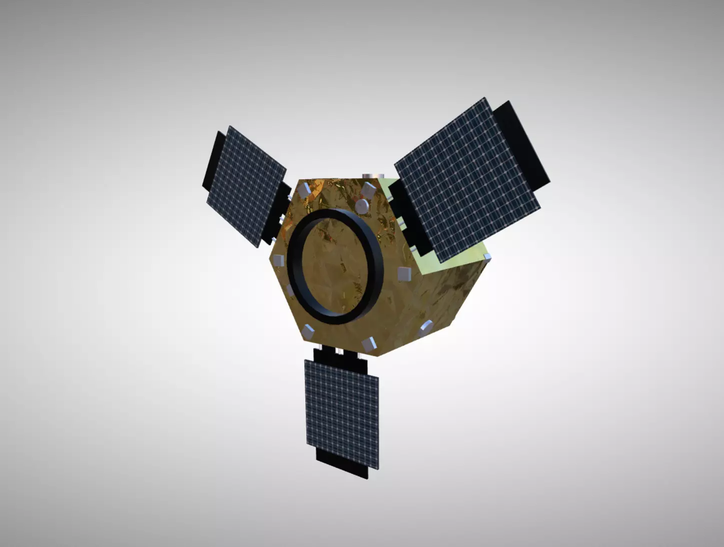 Gokturk-2 LEO Satellite  Low-poly 3D model_0