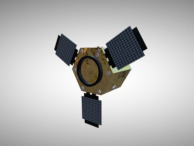 Gokturk-2 LEO Satellite  Low-poly 3D model