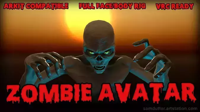 ZOMBIE - Unity NPC and  VRChat  Ready Character Low-poly 3D model