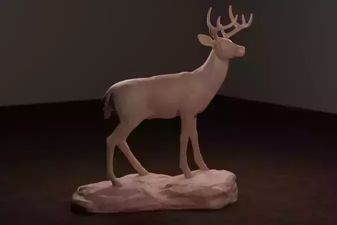 Whitetail Deer Sculpture 3D print model