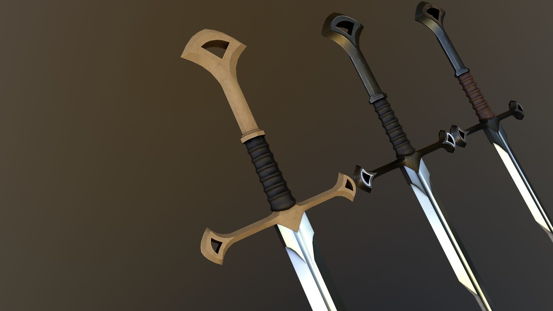 Sword of Aragorn weapon  Free low-poly 3D model_7