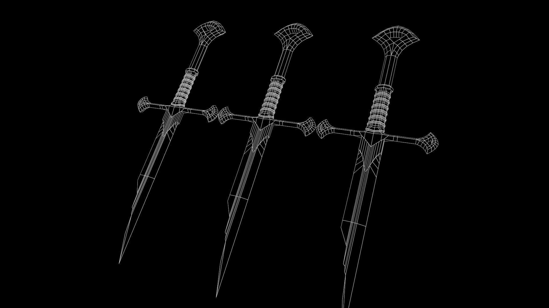 Sword of Aragorn weapon  Free low-poly 3D model_10