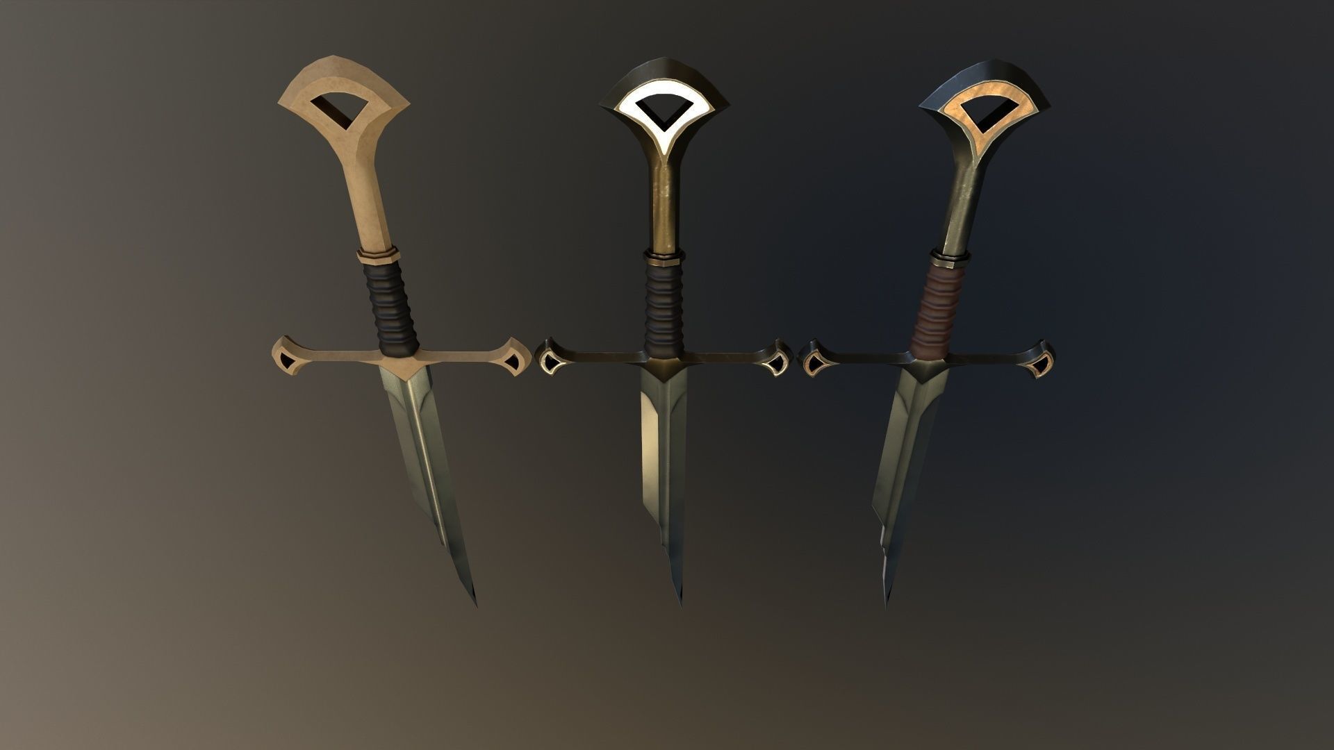 Sword of Aragorn weapon  Free low-poly 3D model_2