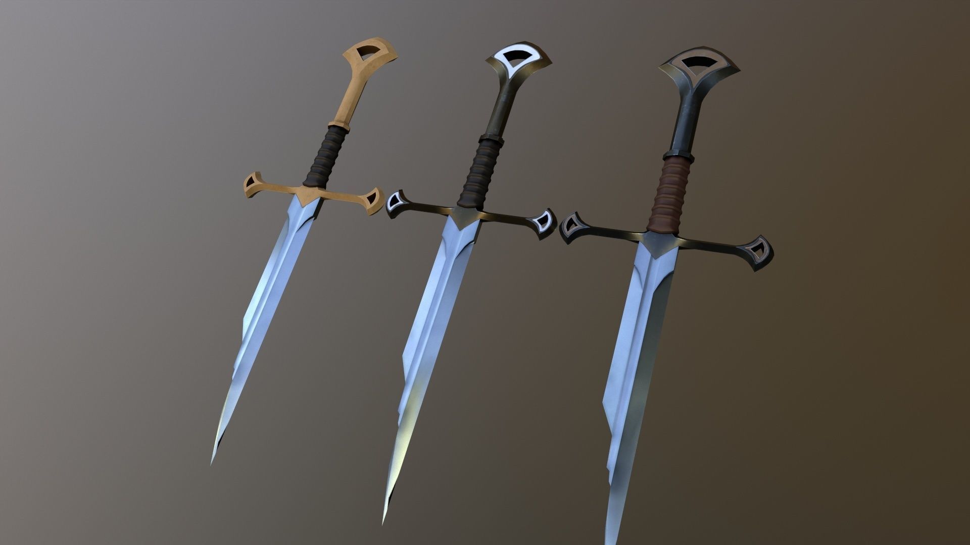 Sword of Aragorn weapon  Free low-poly 3D model_6