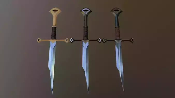 Sword of Aragorn weapon  Free low-poly 3D model Sword of Aragorn weapon  Free low-poly 3D model