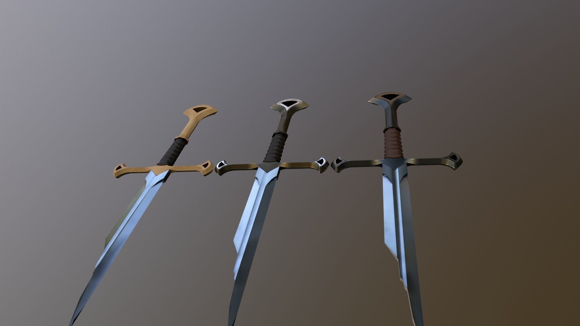 Sword of Aragorn weapon  Free low-poly 3D model_5