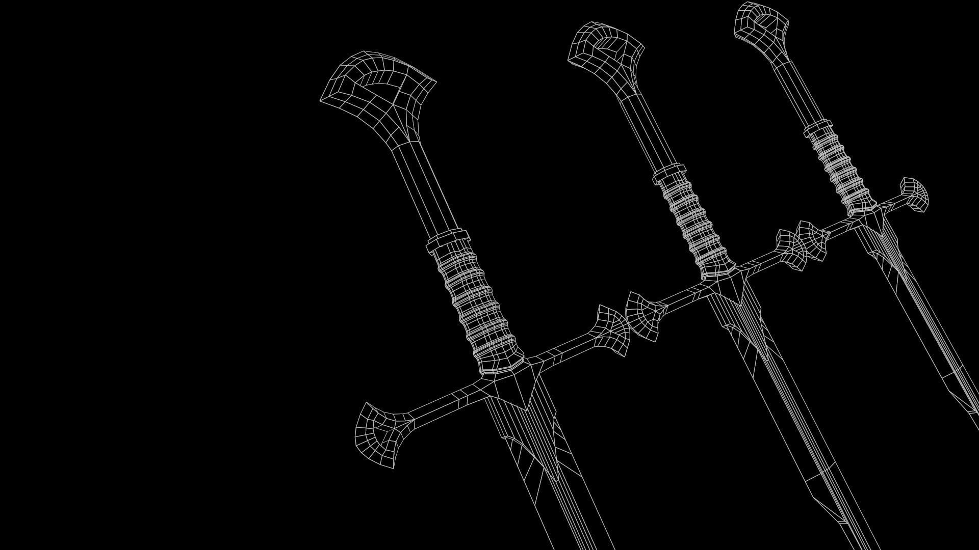 Sword of Aragorn weapon  Free low-poly 3D model_11