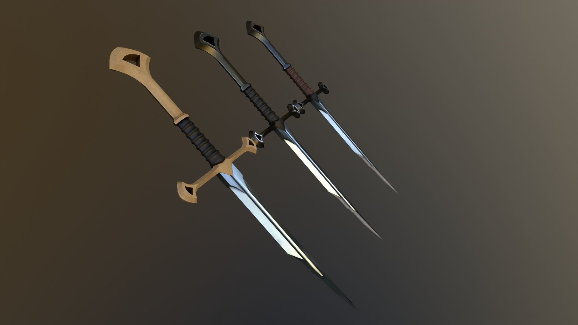 Sword of Aragorn weapon  Free low-poly 3D model_4