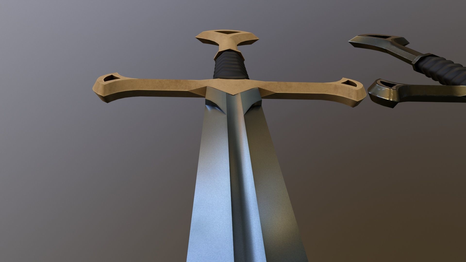 Sword of Aragorn weapon  Free low-poly 3D model_9
