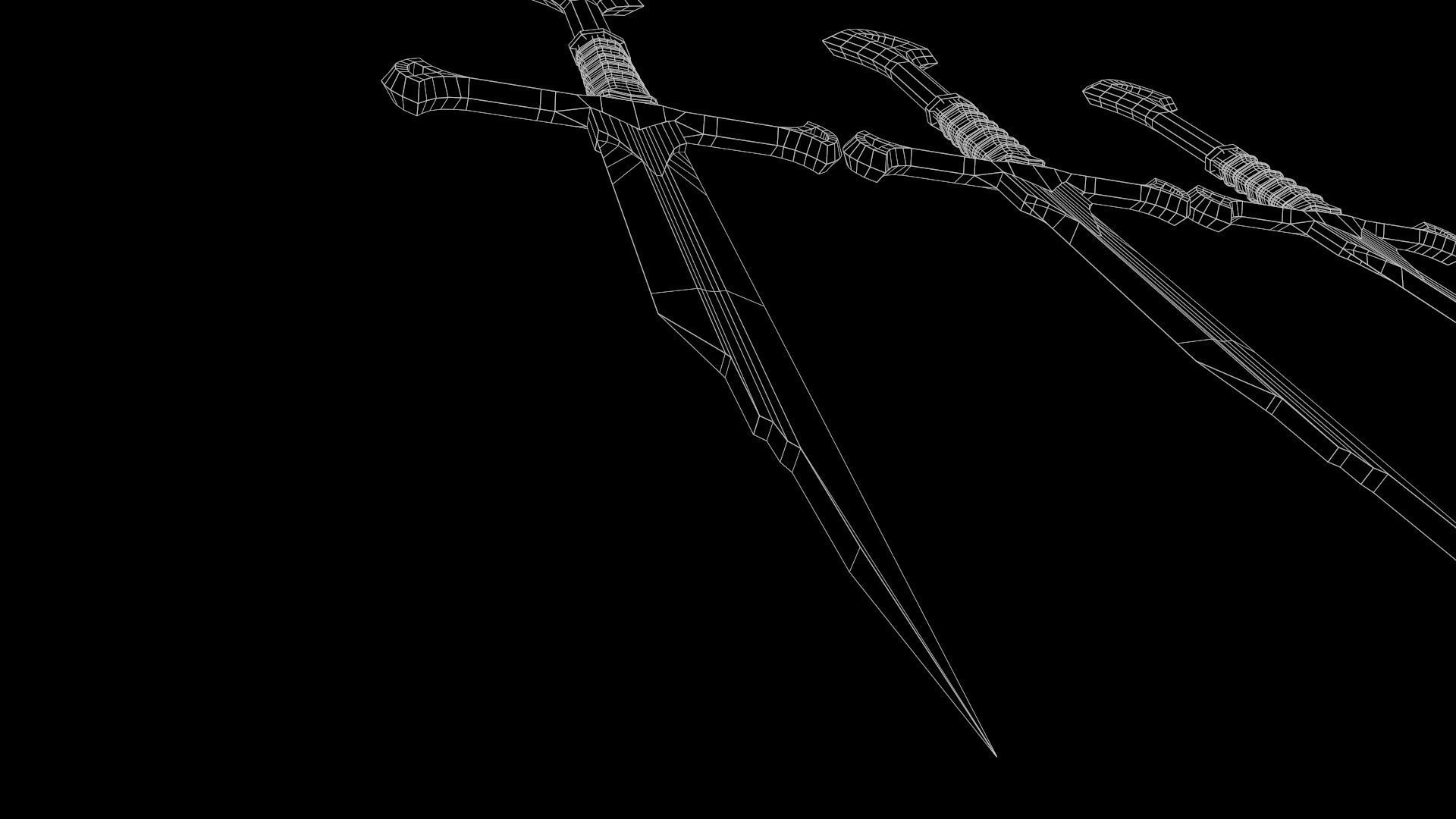 Sword of Aragorn weapon  Free low-poly 3D model_12